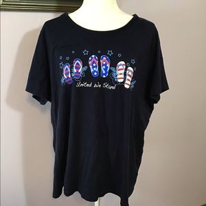 Patriotic T-Shirt 1X Red White Blue